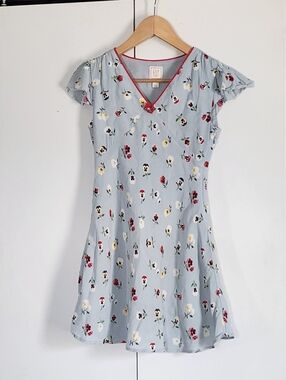 Gap X Doen Light Blue Floral V-Neck Dress